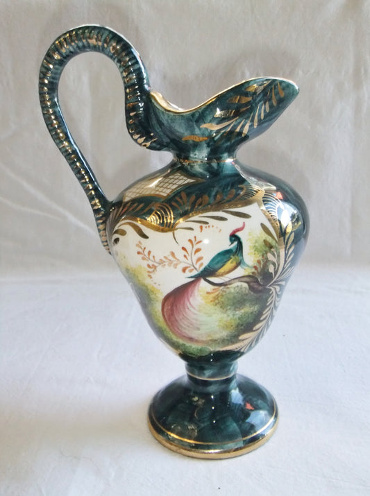 Keramikkrug H Bequet Quaregnon Paradiesvogel Dekoration