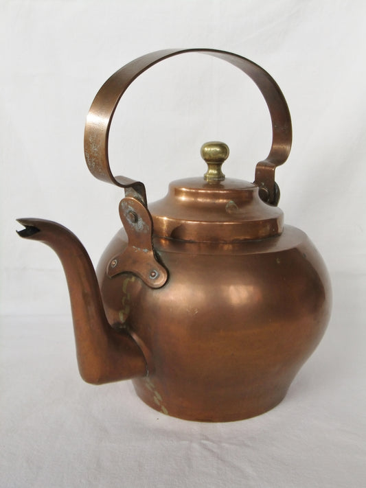 Bouilloire XVIII cuivre verseuse 5 litres cheminée poêle marmite